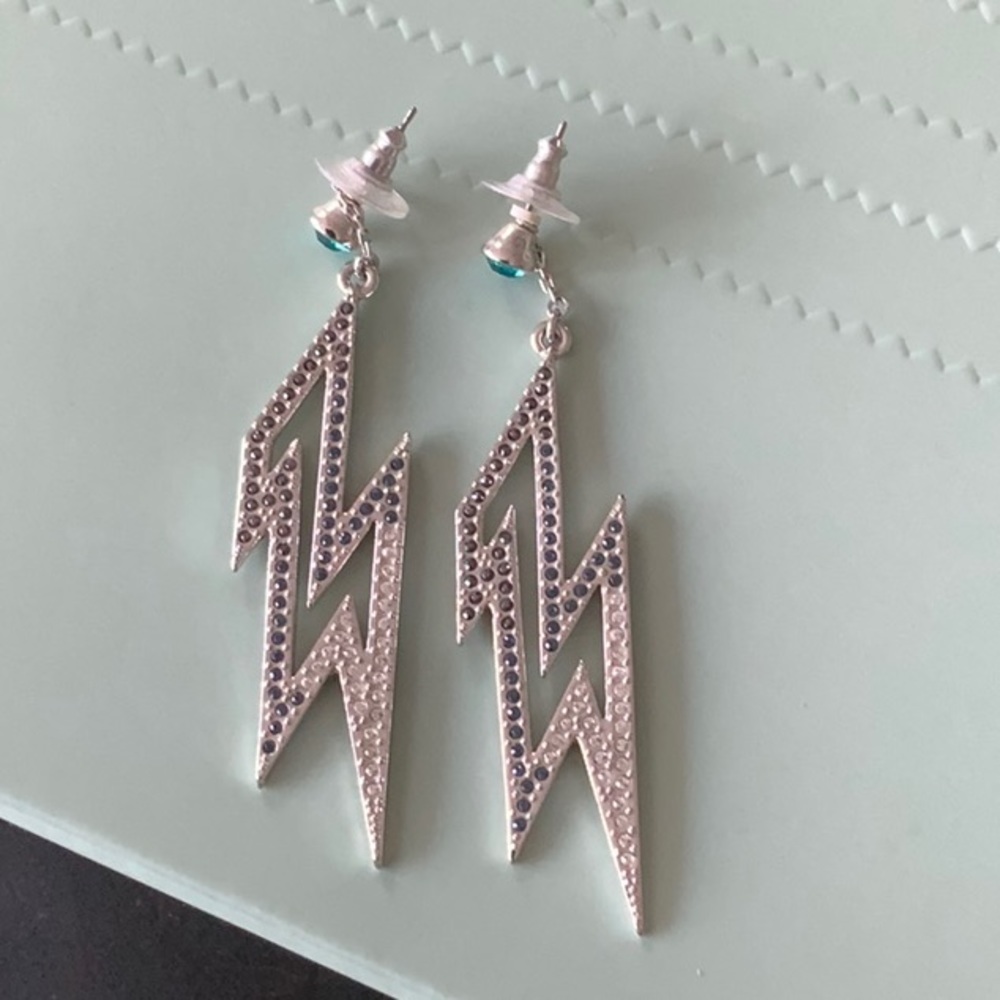 Swarovski  crystal lightening bolt earrings.
